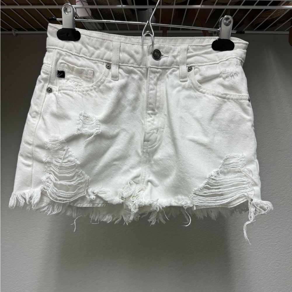 White denim shorts